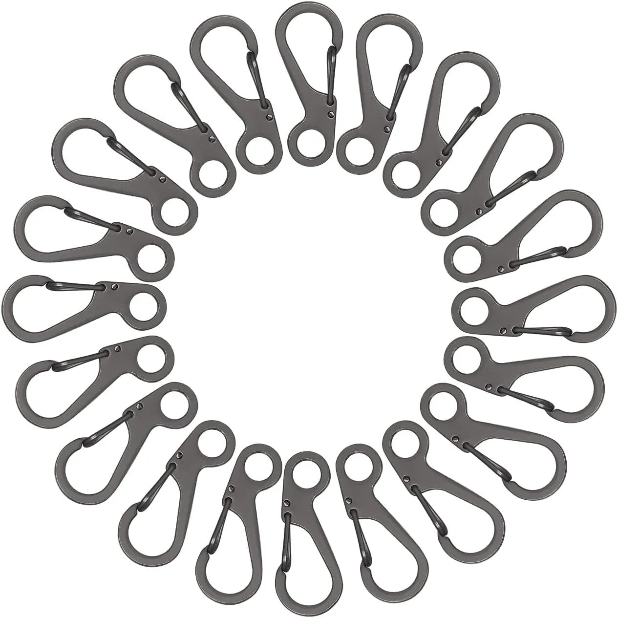 20Pcs Spring Snap Hook Carabiners Clip Spring Hanging Buckle Paracord Snap Hook Camping Bottle Backpack Clasps Keychain
