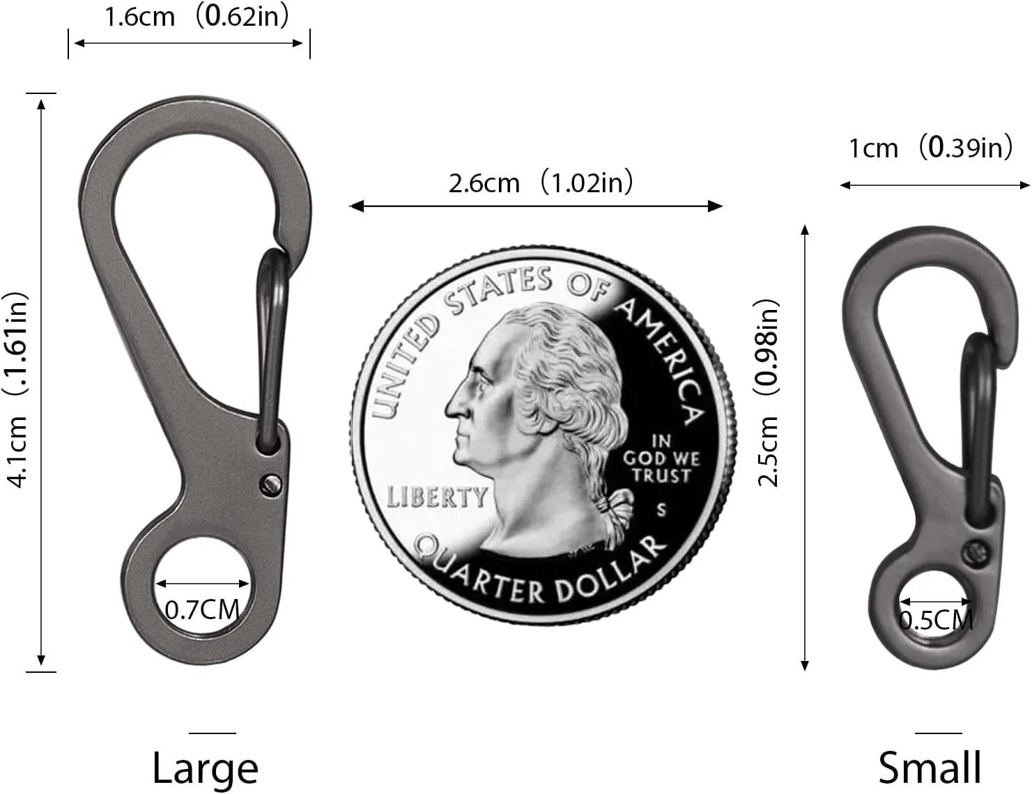 20Pcs Spring Snap Hook Carabiners Clip Spring Hanging Buckle Paracord Snap Hook Camping Bottle Backpack Clasps Keychain