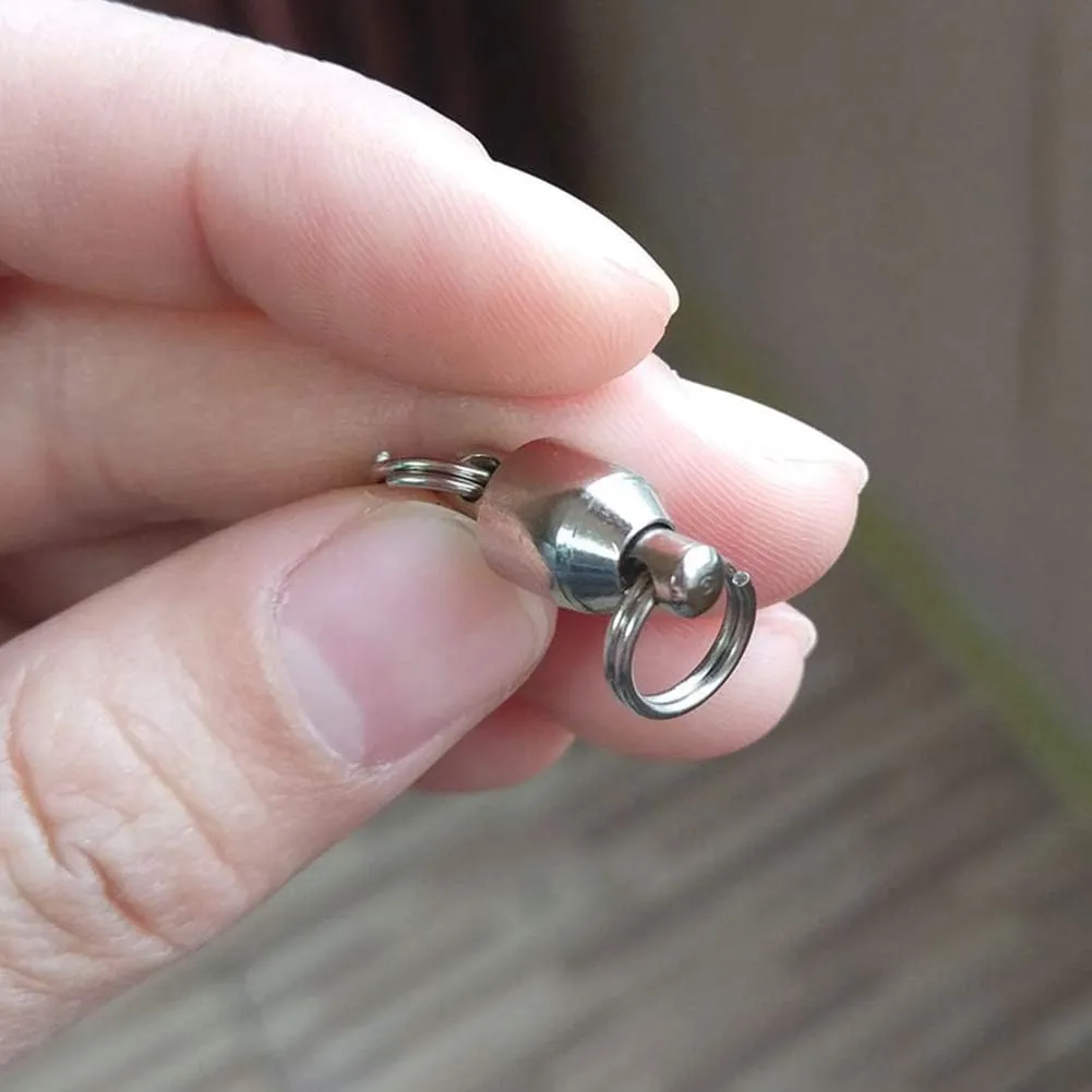25/50pcs Ball Bearing Swivel Fishing Stainless Split Ring Fish Hooks Connectors for Saltwater 7LB-132LB