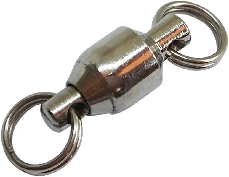 25/50pcs Ball Bearing Swivel Fishing Stainless Split Ring Fish Hooks Connectors for Saltwater 7LB-132LB