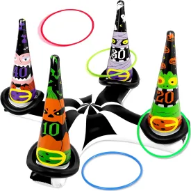 90shine Halloween Games - Inflatable Witch Hat Ring Toss Game for Kids Adults Families, Gifts Toys Indoor Outdoor Holiday Party Supplies Decorations