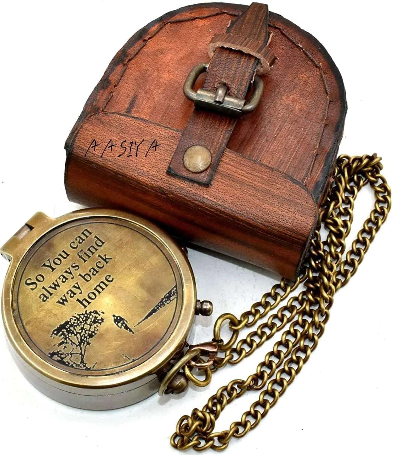 AASIYA So You Can Always Find Your Way Back Home, Camping Compass Engraved with Gift Compass for Birthday, Anniversary, Graduation Day, Valentines Day, Baptism Gifts, Inspirational Gift