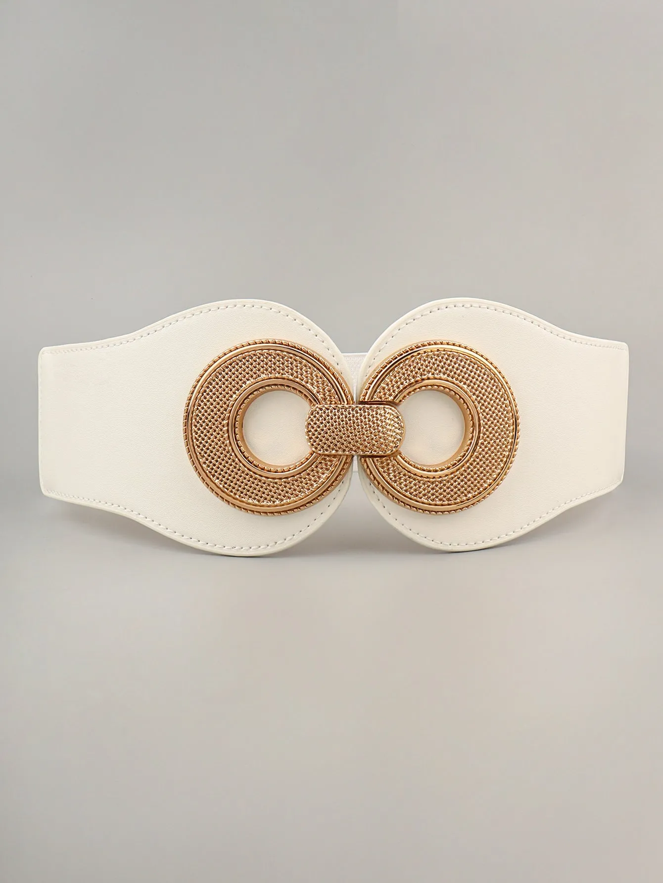 Alloy Buckle Elastic PU Belt
