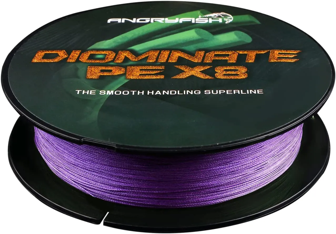 ANGRYFISH Diominate PE 4 & 8 Strands Braided Fishing LineAbrasion Resistant SuperlineZero StretchExcellent Tensile SmoothHigh Value(5LB-200LB)