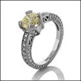 Anniversary Canary Round 1 Ct Cubic Zirconia Cz Ring