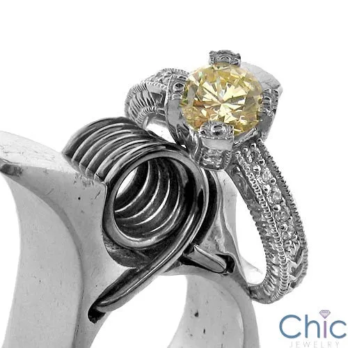 Anniversary Canary Round 1 Ct Cubic Zirconia Cz Ring