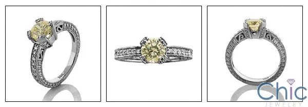 Anniversary Canary Round 1 Ct Cubic Zirconia Cz Ring