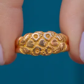 Antique 18ct Gold Engraved Floral Ring