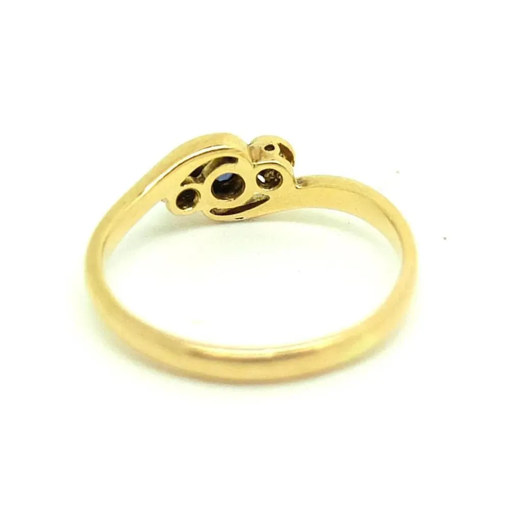 Antique Edwardian Diamond & Sapphire 18ct Gold Pink Ring