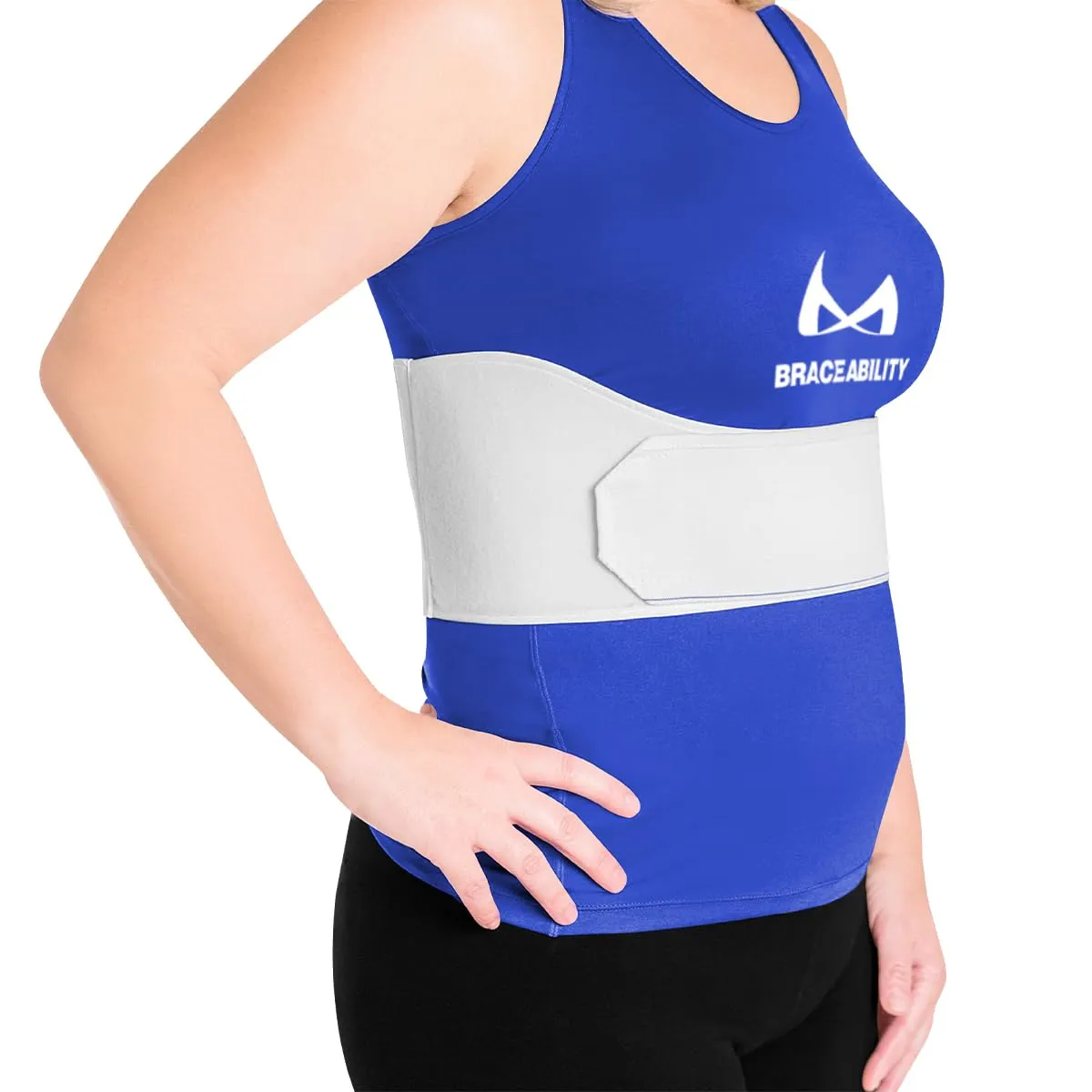 BraceAbility Rib Injury Binder Belt - Universal Brace for Women, Broken, Fractured, or Cracked Ribs, Cage Compression Wrap for Bruised Support, Sternum Injury Recovery (Fits 36-58)