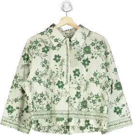 CARA CARA Green Floral Print Shirt / Jacket UK M