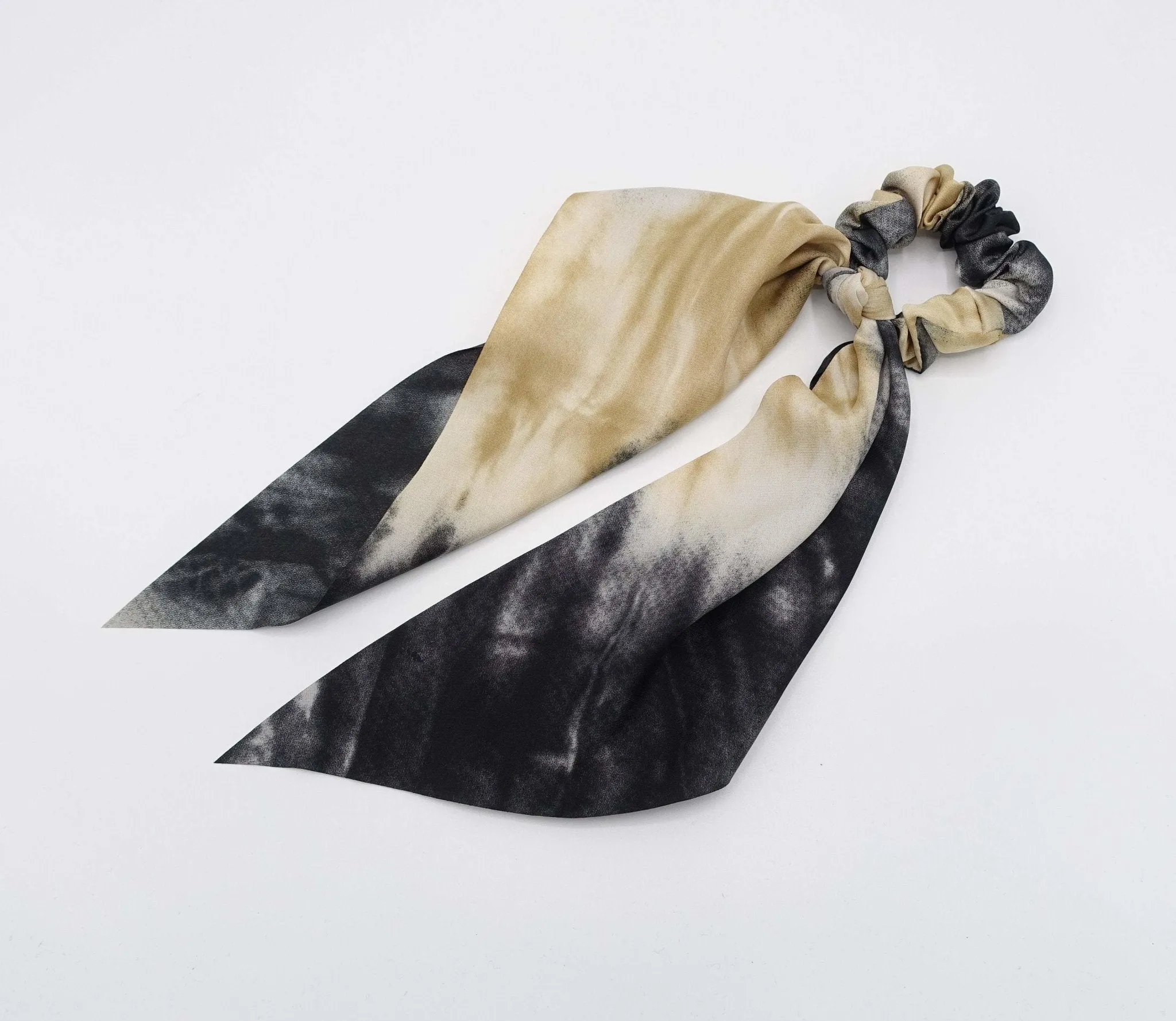 color gradation bow knot scrunchies  long tail hair elastic ponytail holder women hair accessory