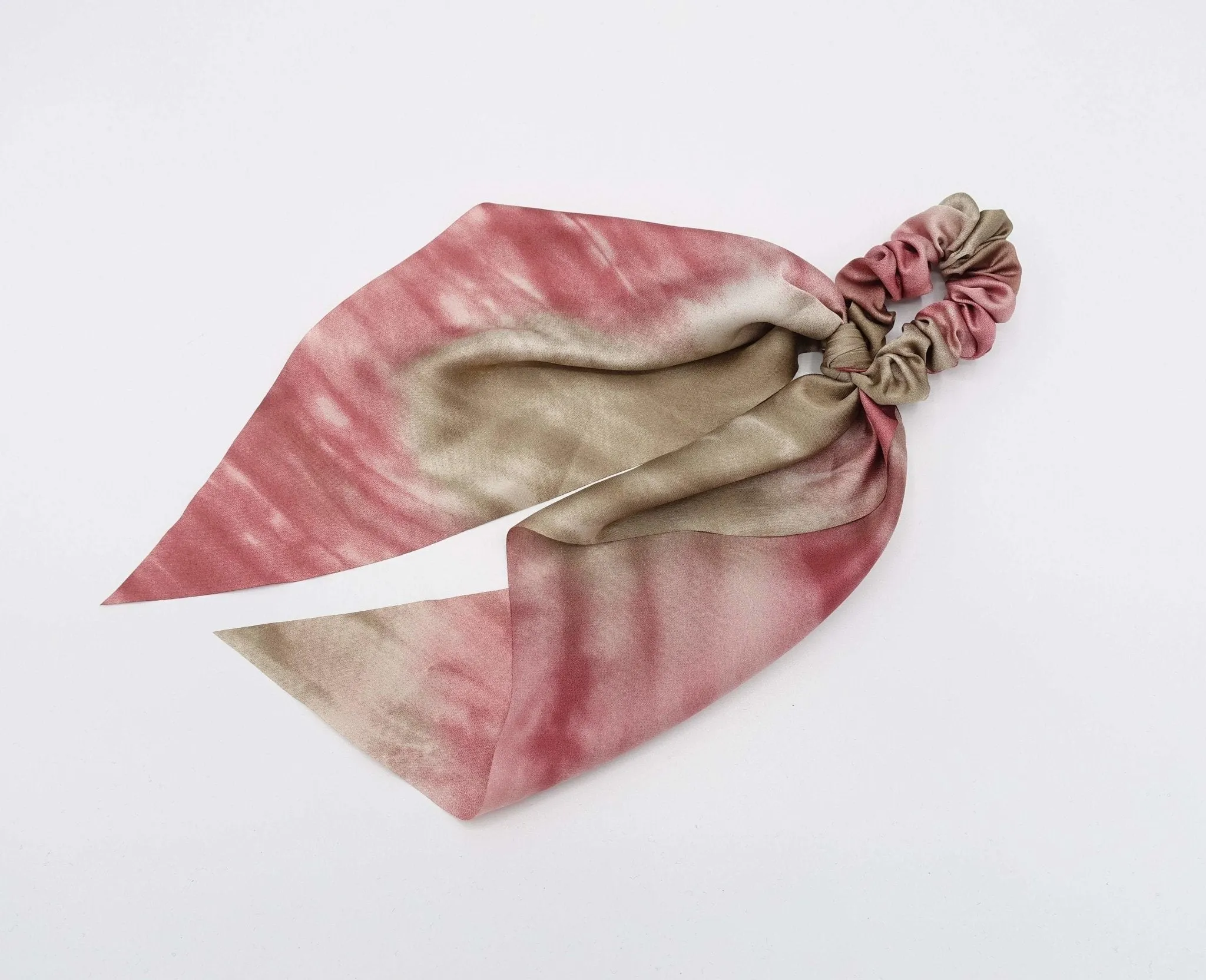 color gradation bow knot scrunchies  long tail hair elastic ponytail holder women hair accessory