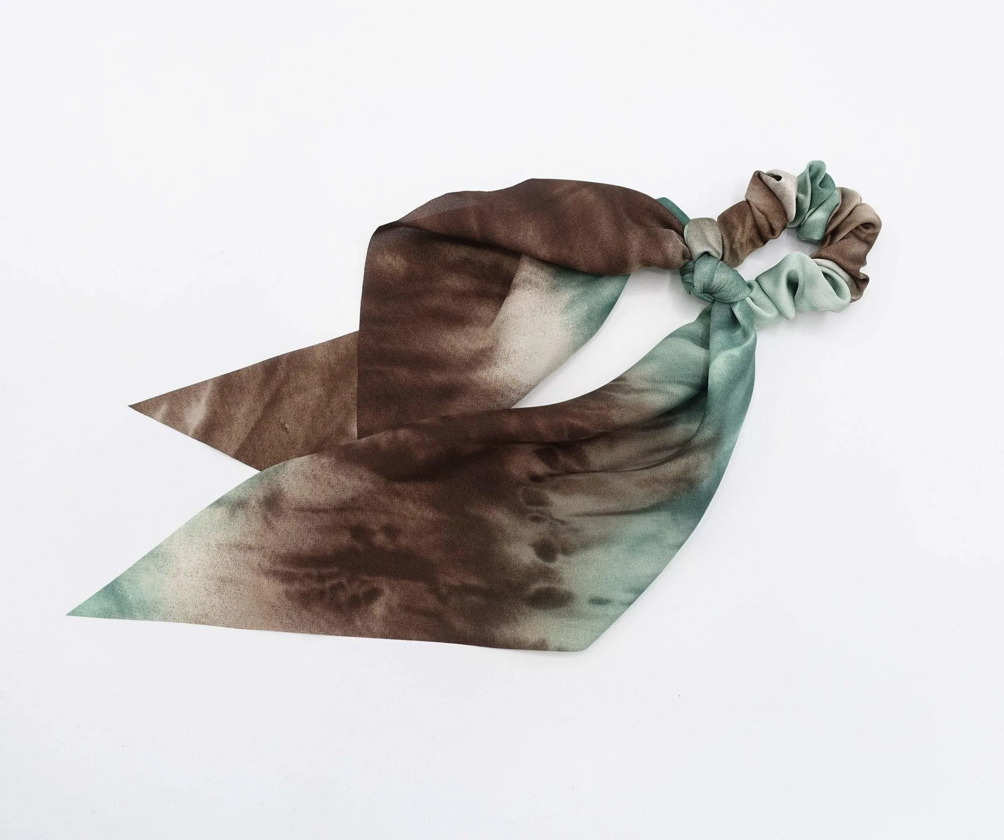 color gradation bow knot scrunchies  long tail hair elastic ponytail holder women hair accessory