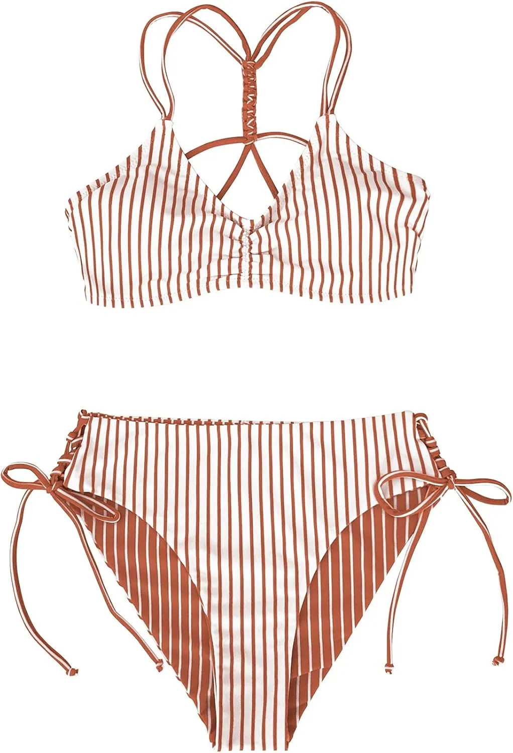 CUPSHE Women's 2 Piece Bikini Set Back Braided Straps with Reversible Bottom