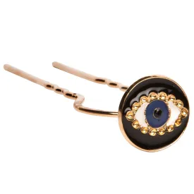 Enamel Evil Eye Charm Hair Pin