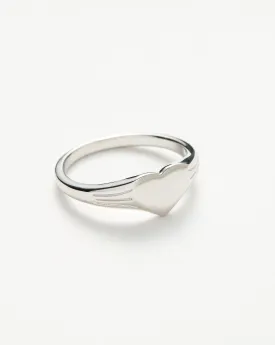 Engravable Heart Signet Ring | Sterling Silver