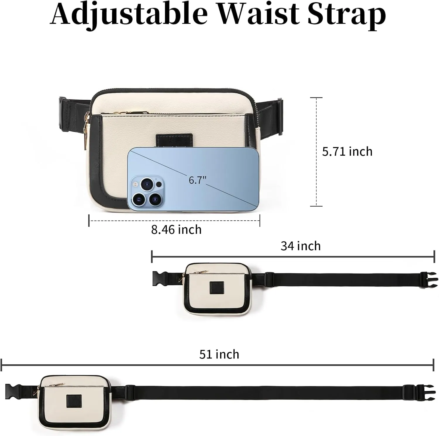 Fanny Packs for Women Leather Belt Bag Crossbody Fashion Waist Packs Bum Bag with Adjustable Strap