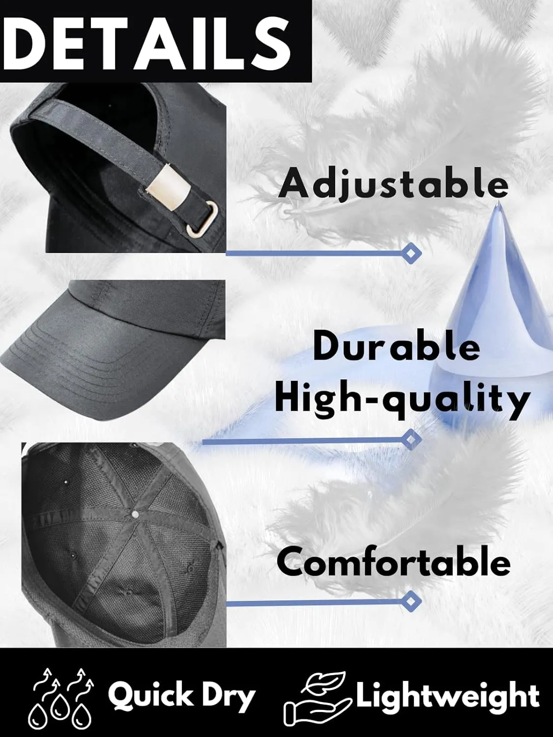 FASHIXD Unisex Waterproof Baseball Cap Outdoor Hat Quick Dry Sun Hat [All Senson]