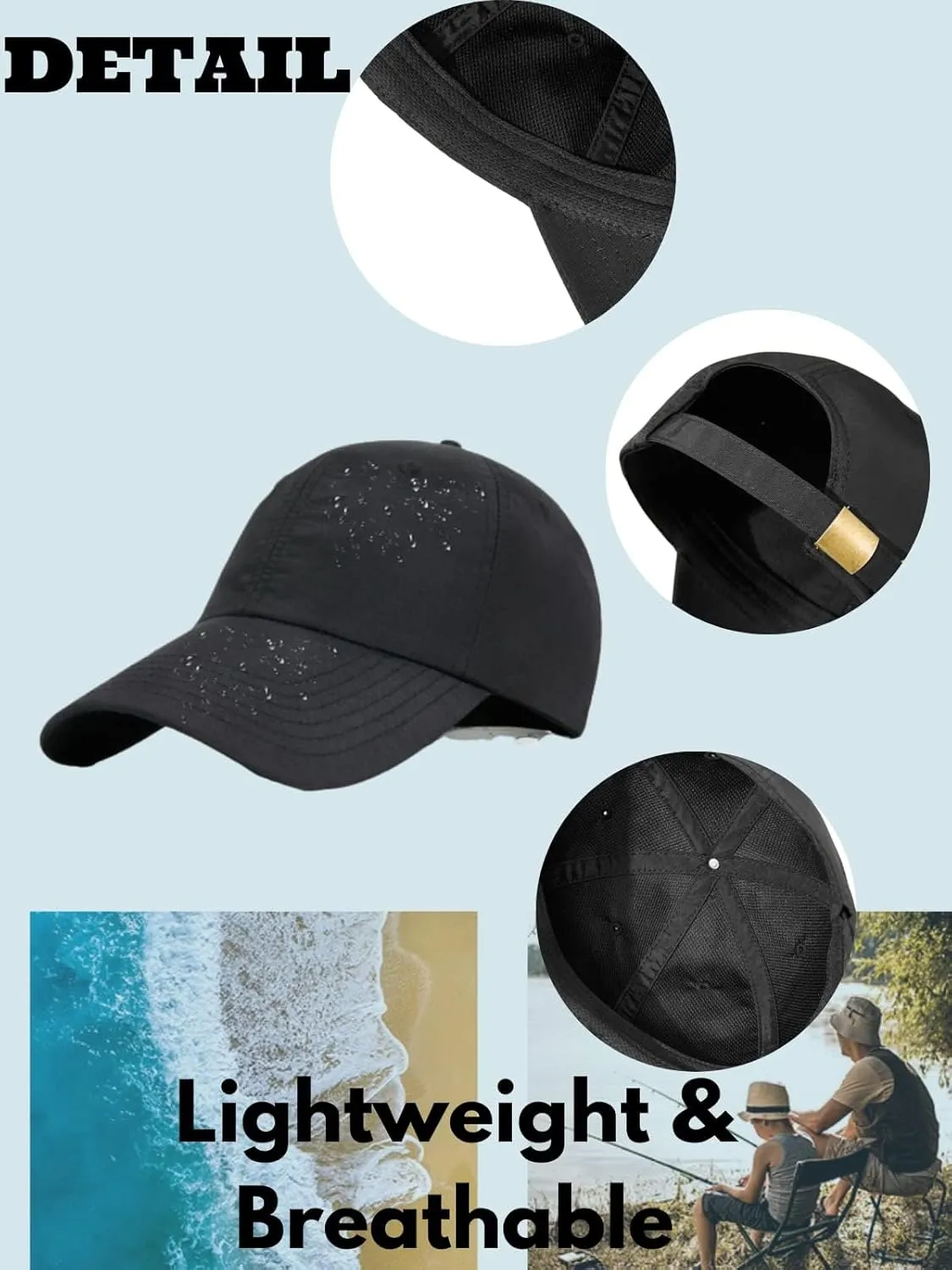 FASHIXD Unisex Waterproof Baseball Cap Outdoor Hat Quick Dry Sun Hat [All Senson]