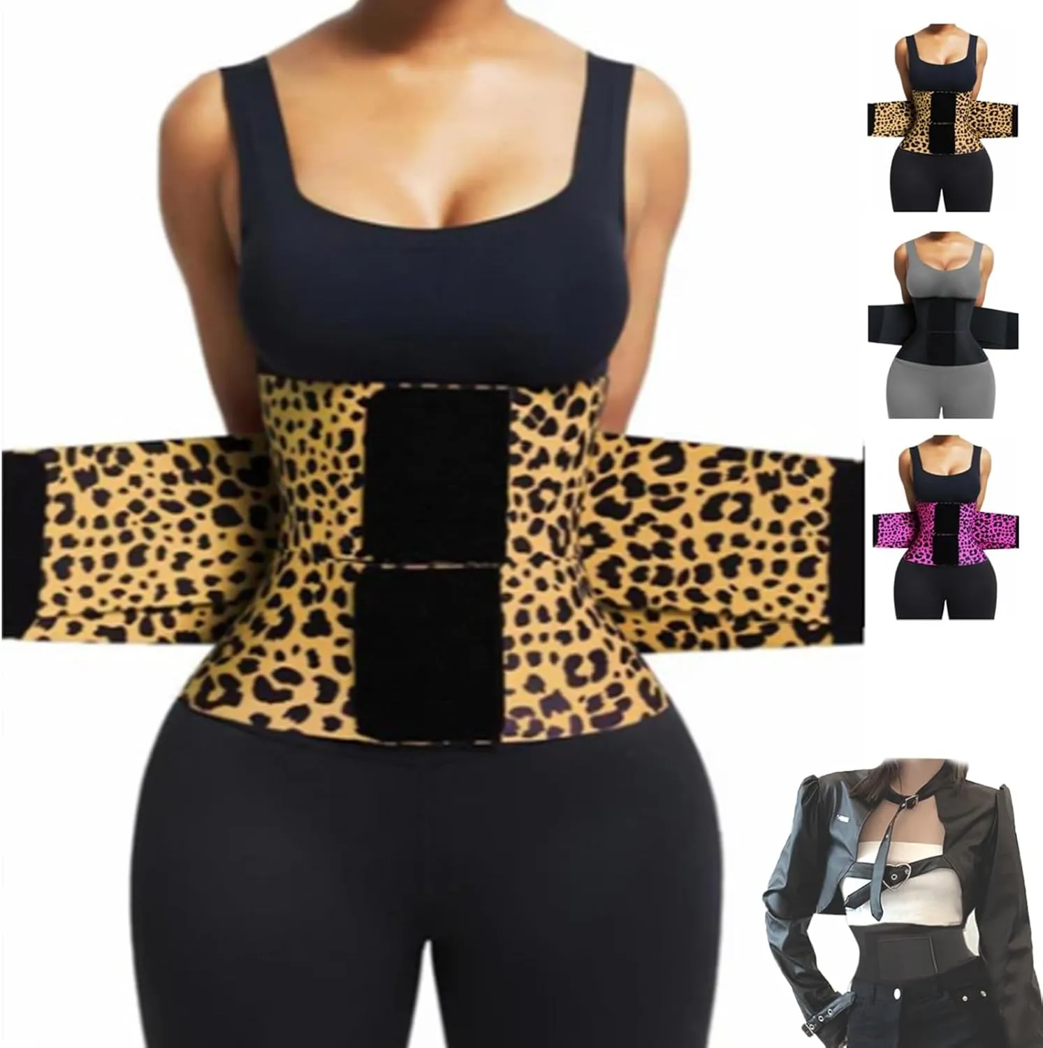 Floralshe Fajas Cinturilla, Belt Waist Cincher Ab Belt Tummy Control Body Shaper with Triple Wrap Women,Plus Size