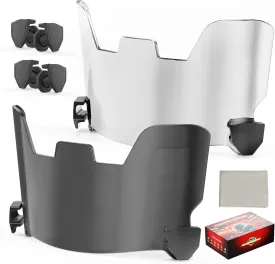 Football Visor Black & Clear Lens for Day and Night Training, Compatible with Adult Youth Football Helmets, Tool-Free Installation, NFHS Compliant