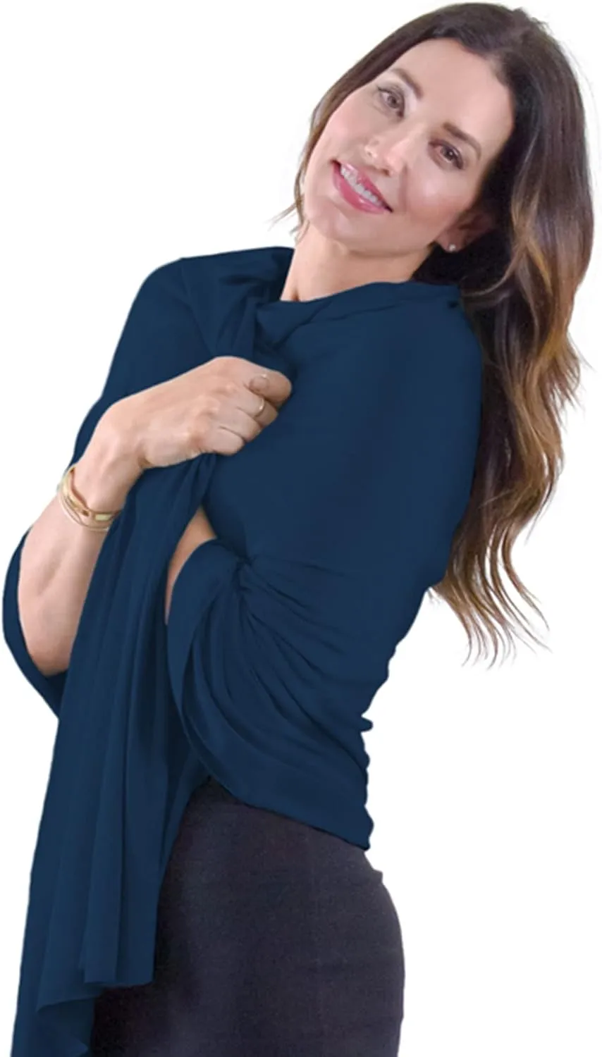 Happyluxe Travel Shawl Wraps for Women - 68x35in Wrap. Lightweight Pashmina, Airplane Travel Blanket Scarf. Made In USA