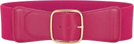 JASGOOD Women Elastic Wide Belt Ladies Stretchy Waist Belt with Square Buckle for Dress