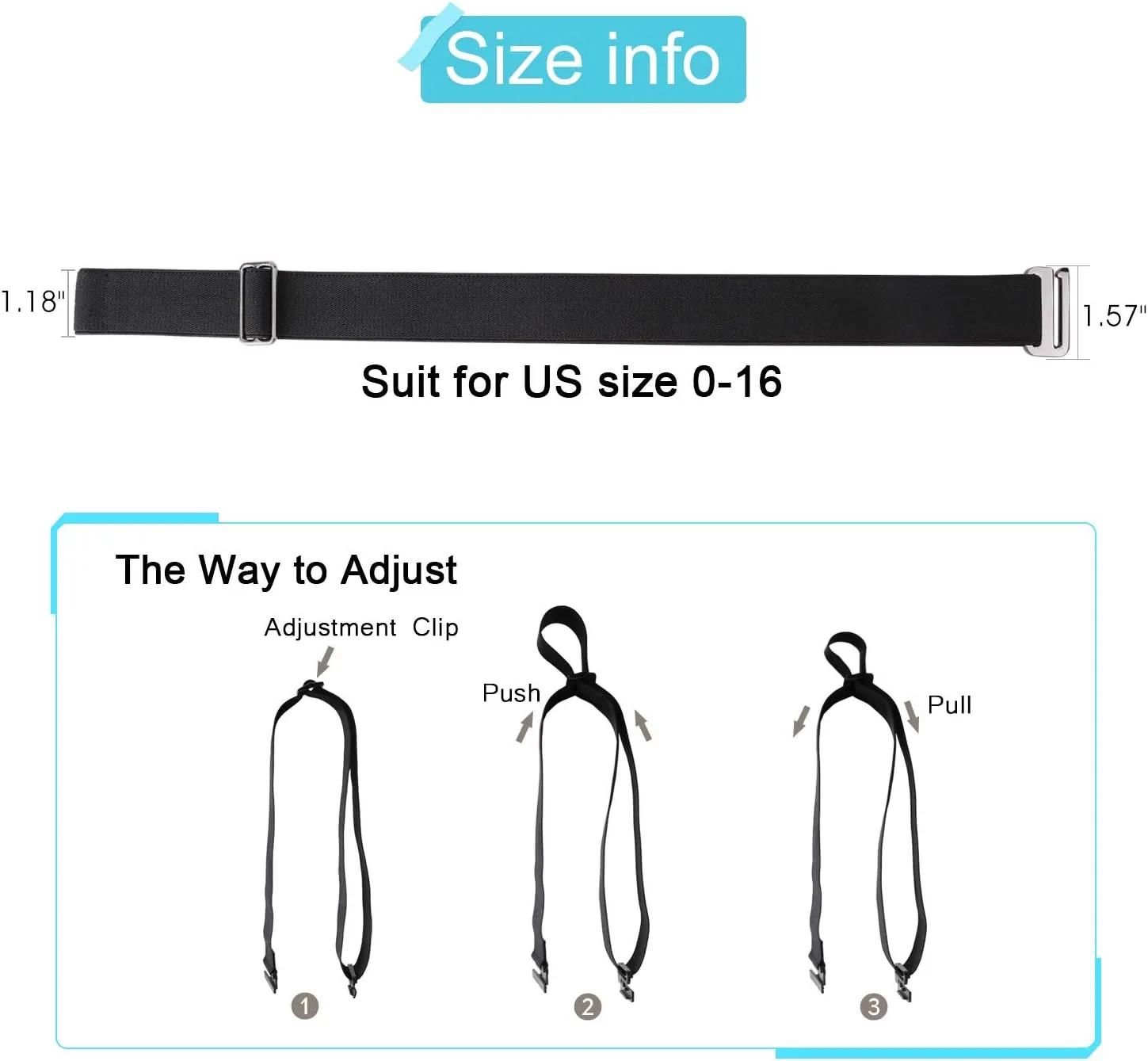 JASGOOD Women No Show Stretch Belt Elastic Web Strap Belt with Flat Buckle for Jeans Pants Dresses
