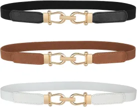 JASGOOD Women Skinny Elastic Stretch Belt for Dresses Retro Ladies Waist Vintage Thin Belt