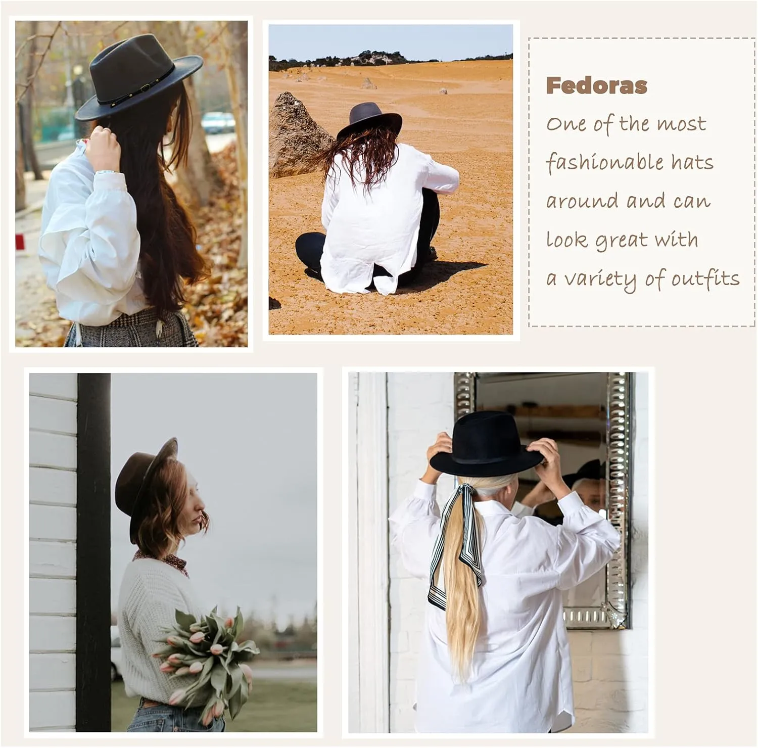Lisianthus Women Belt Buckle Fedora Hat