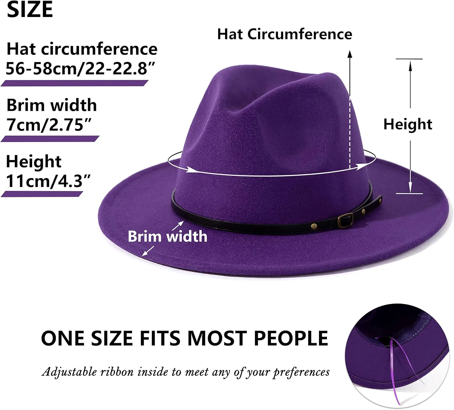 Lisianthus Women Belt Buckle Fedora Hat