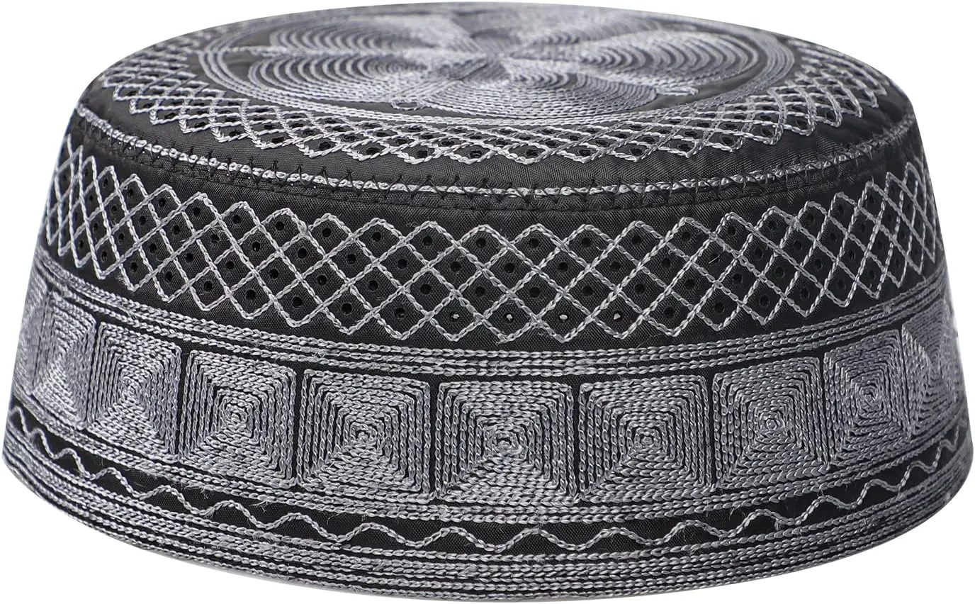 Men Muslim Prayer Kufi Hat Prayer Headwear Cap Islamic Beanie Skull Cap Embroidery Kofia Topi Sun Hat