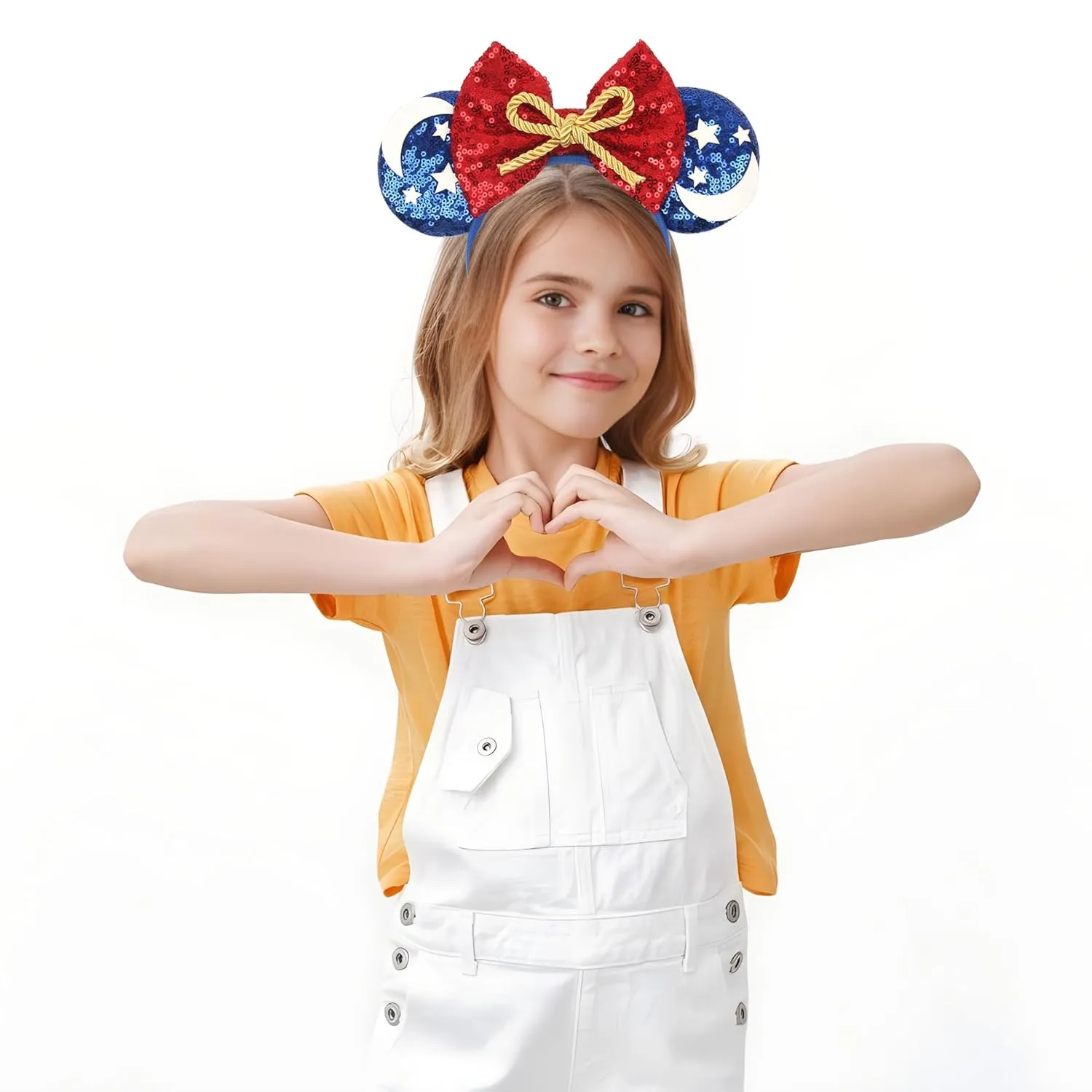 Mouse Ears Headband and Scrunchies Velvet Hair Accessories for Women Shiny Headband and Mic Ears Scrunchies for Birthday Party