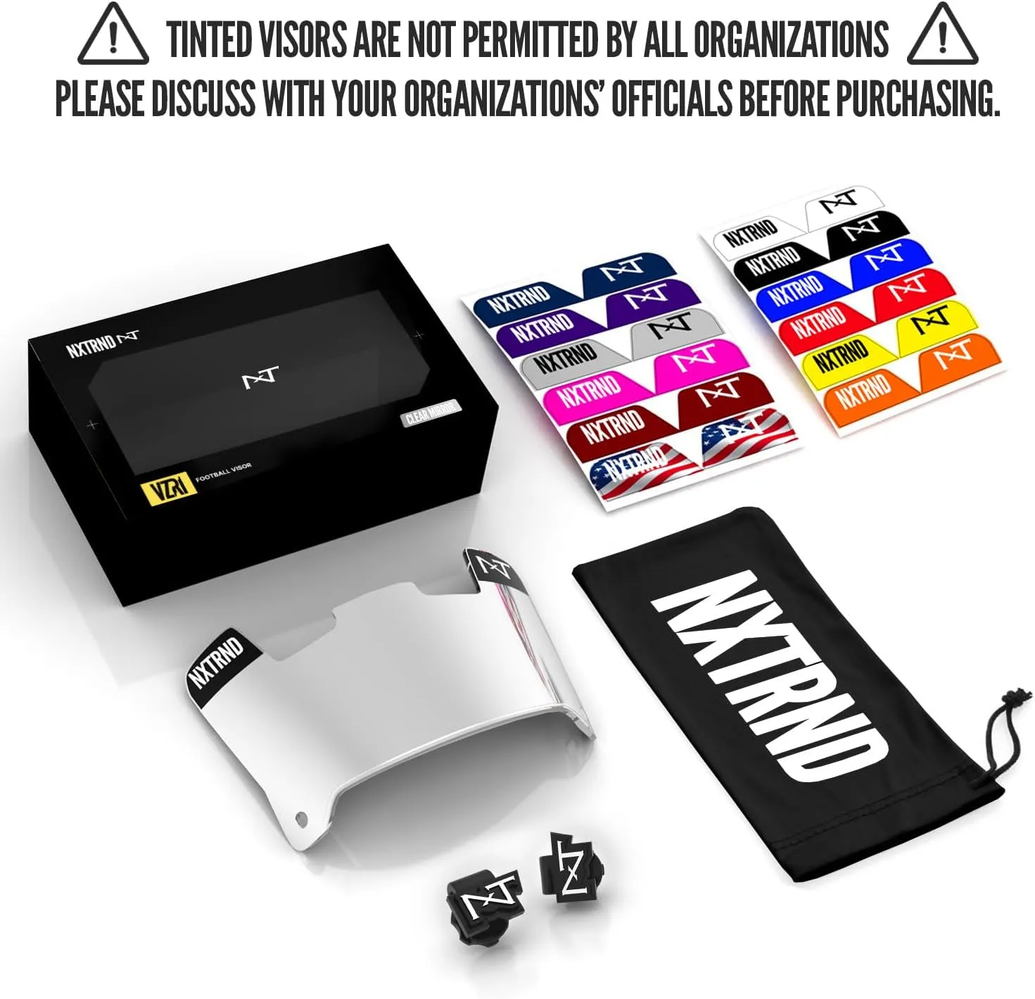 Nxtrnd VZR1 Football Visor, Flat Lens Technology, Fits Adult & Youth Football Helmets