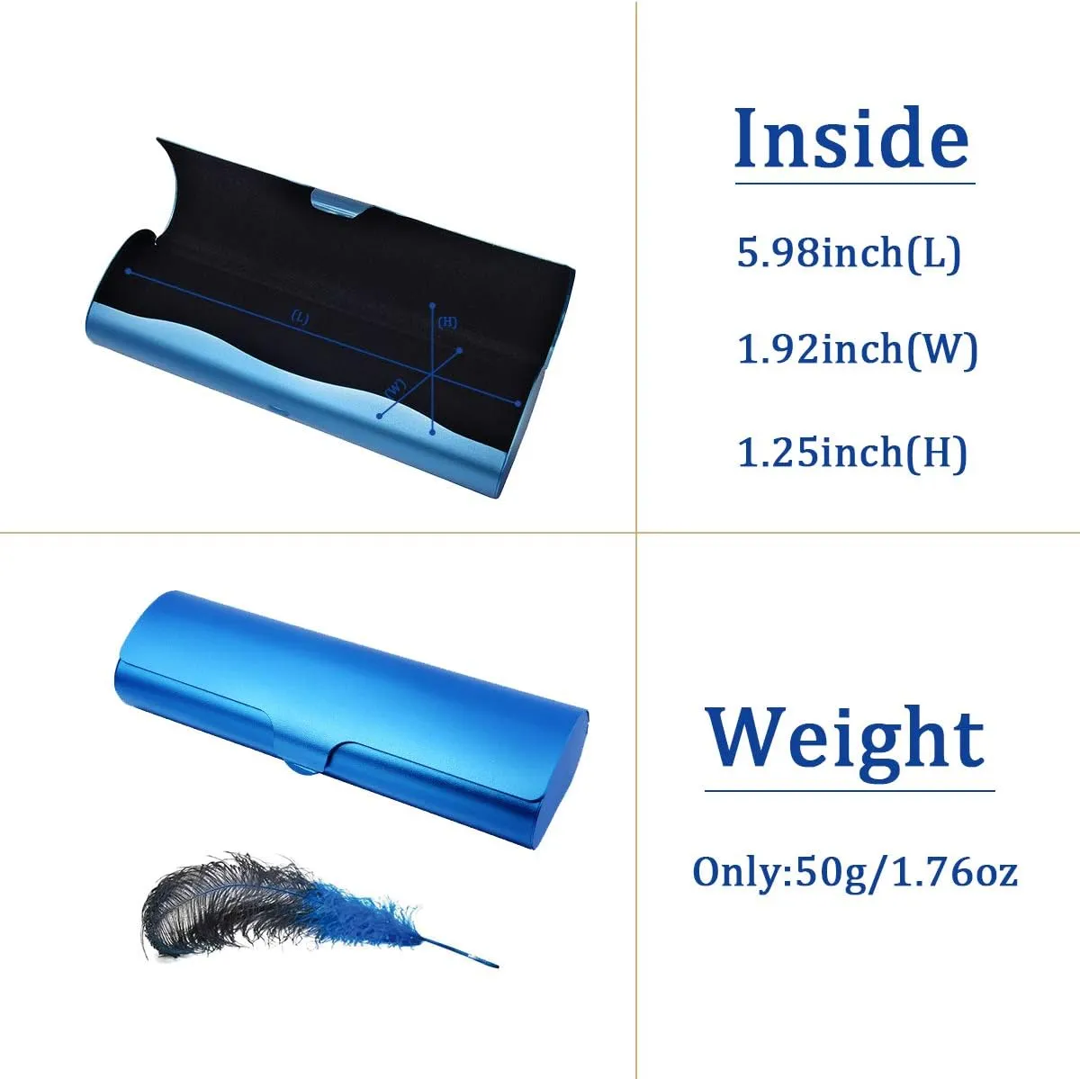 Philley Eyeglass Case Aluminum Ultra-Light Hard Myopia Glasses Case