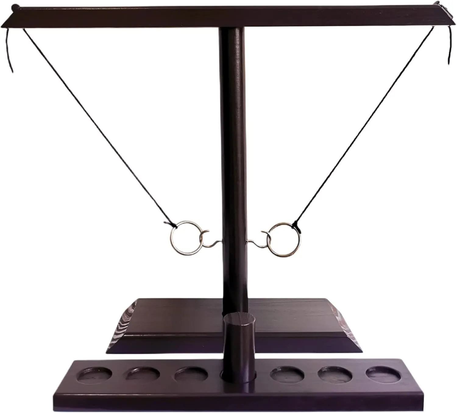Ring Toss Game for Adults, X-Large Size 17" x 13", Wooden Hook and Ring Game, Indoor Outdoor Party Yard Games, Home, Patio Decor (Black)