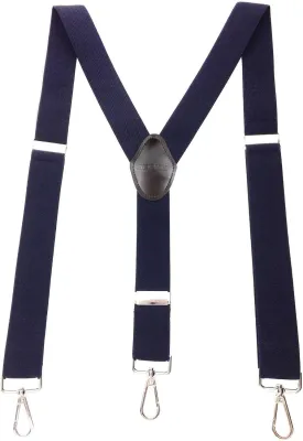 Romanlin Suspenders for Men with Hooks 3 Adjustable Clips Heavy Duty Big and Tall Belt Loops Suspenders Braces