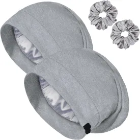 Satin Bonnet for Sleeping Night Cap, Adjustable Satin Lined Silk Bonnets Sleep Cap for Curly Hair Braids Beanie Black Women