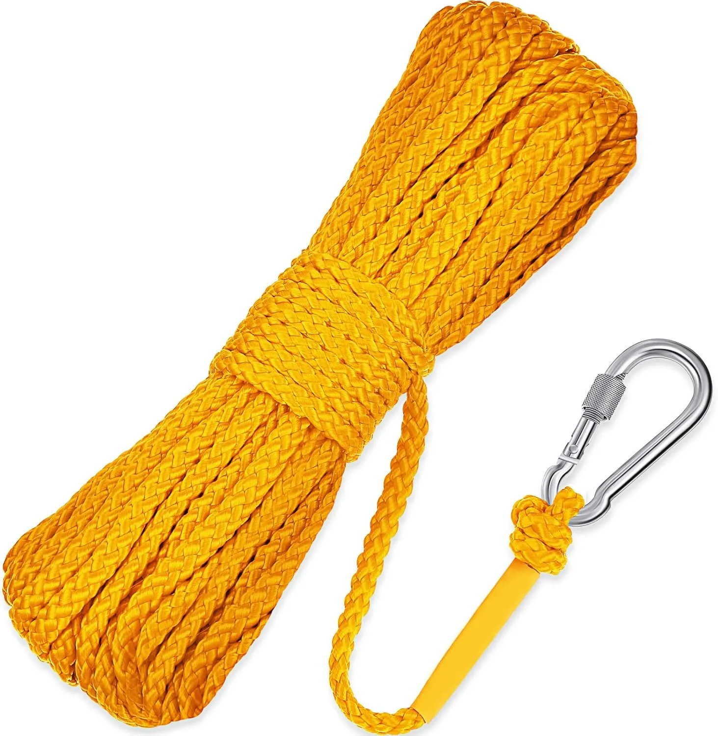 Shappy Water Floating Lifesaving Rope Dock Lines Boat Rope Braided Polypropylene Outdoor Throwing Lines for Life Preserver Ring Anchor Heaving Line with Spring Hook
