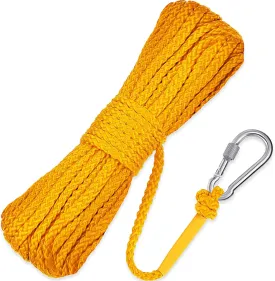 Shappy Water Floating Lifesaving Rope Dock Lines Boat Rope Braided Polypropylene Outdoor Throwing Lines for Life Preserver Ring Anchor Heaving Line with Spring Hook
