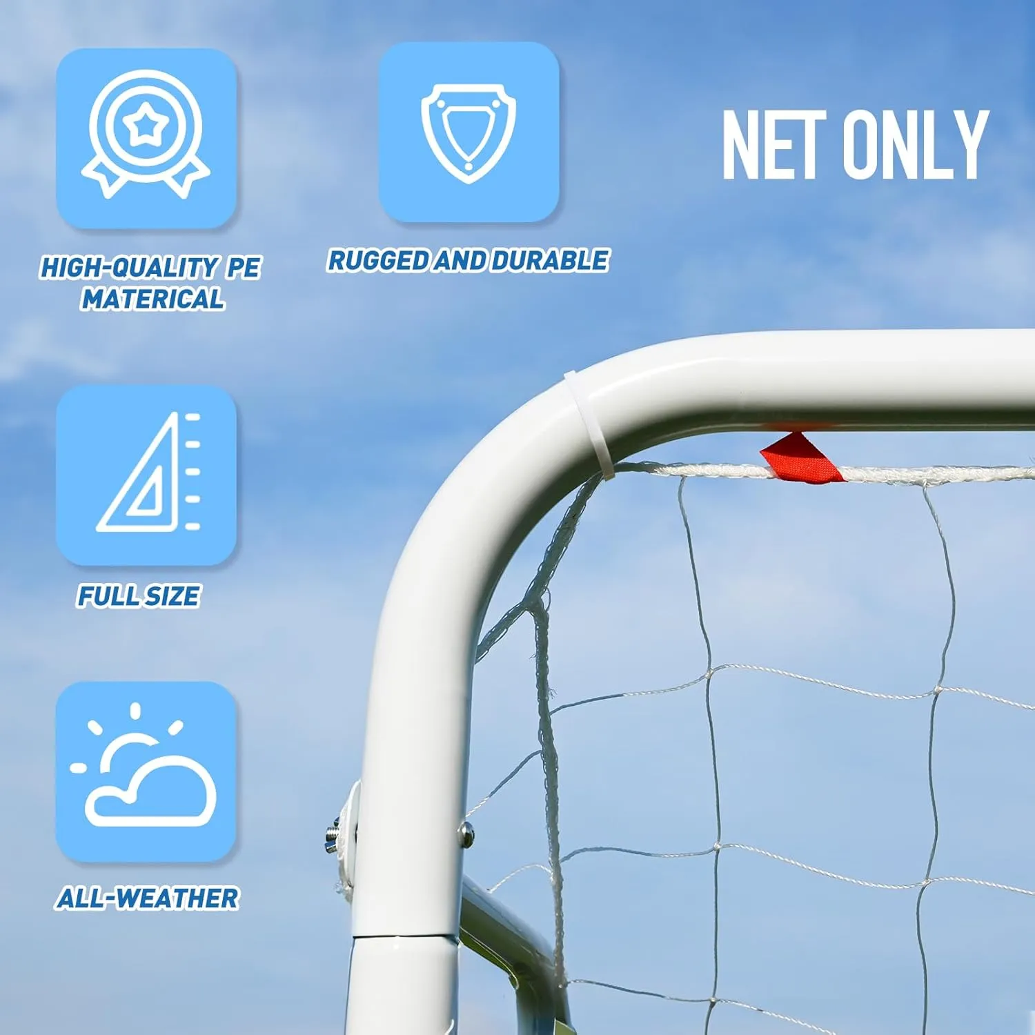 Soccer Goal Replacement Net - Replacement Soccer Net for 24'x8', 12'x6', 10'x6.5' and 6'x4' Soccer Goals - Not Include Posts