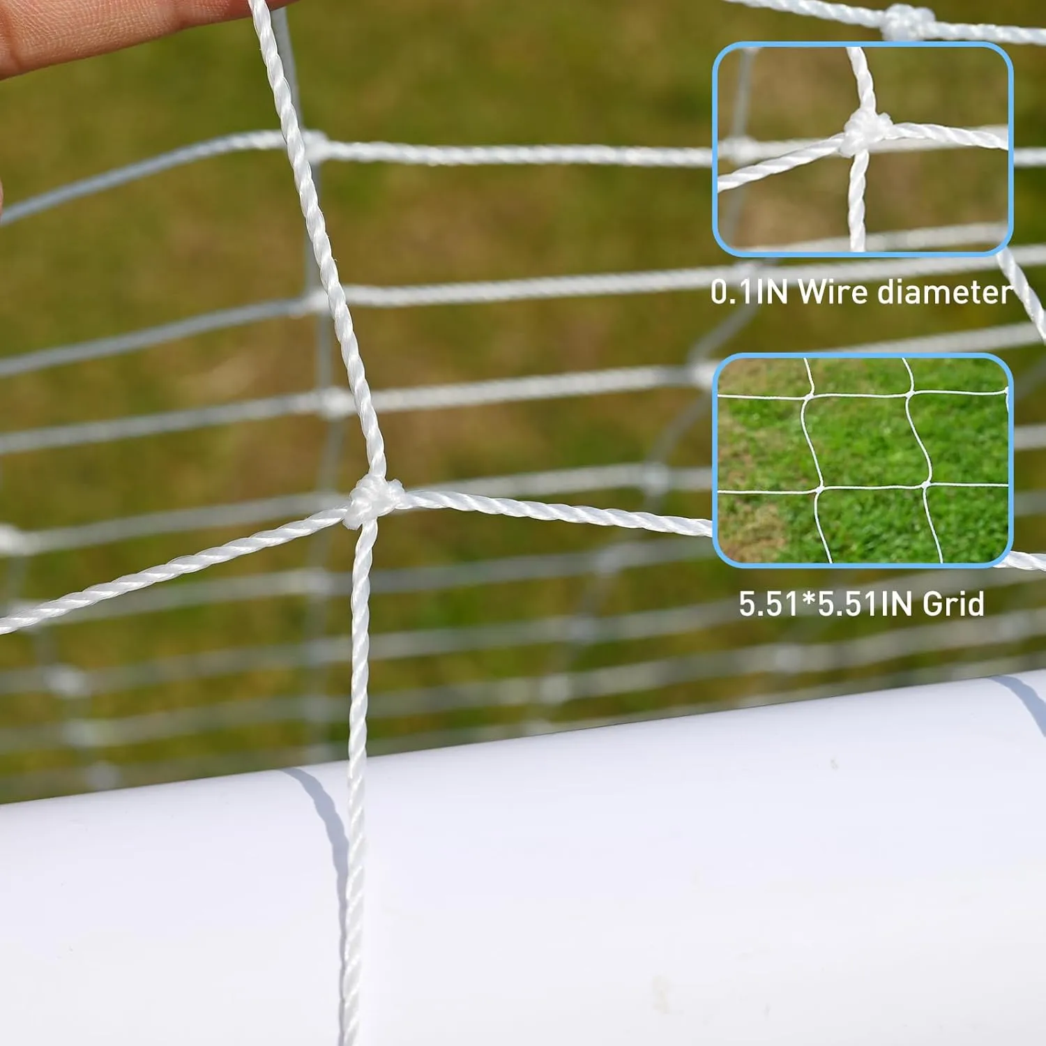 Soccer Goal Replacement Net - Replacement Soccer Net for 24'x8', 12'x6', 10'x6.5' and 6'x4' Soccer Goals - Not Include Posts