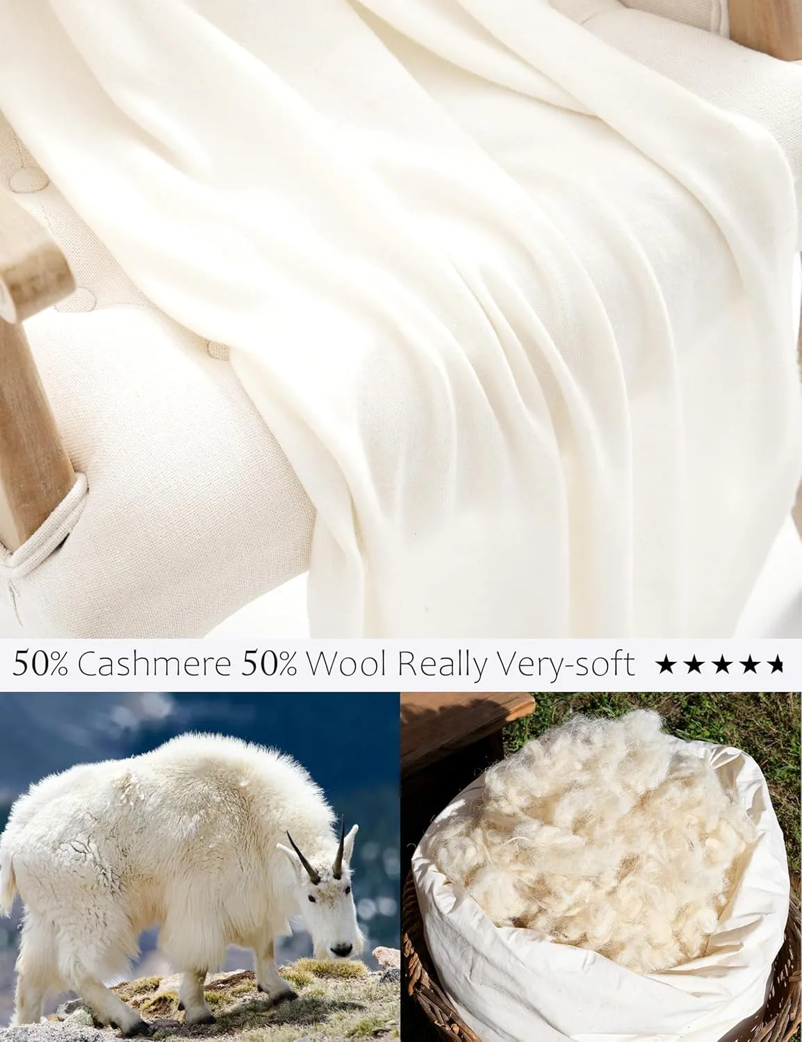 Soft Cashmere Blend Wrap Chic Scarf Stole for Women Wayfarer Travel Extra Large 87"x28"