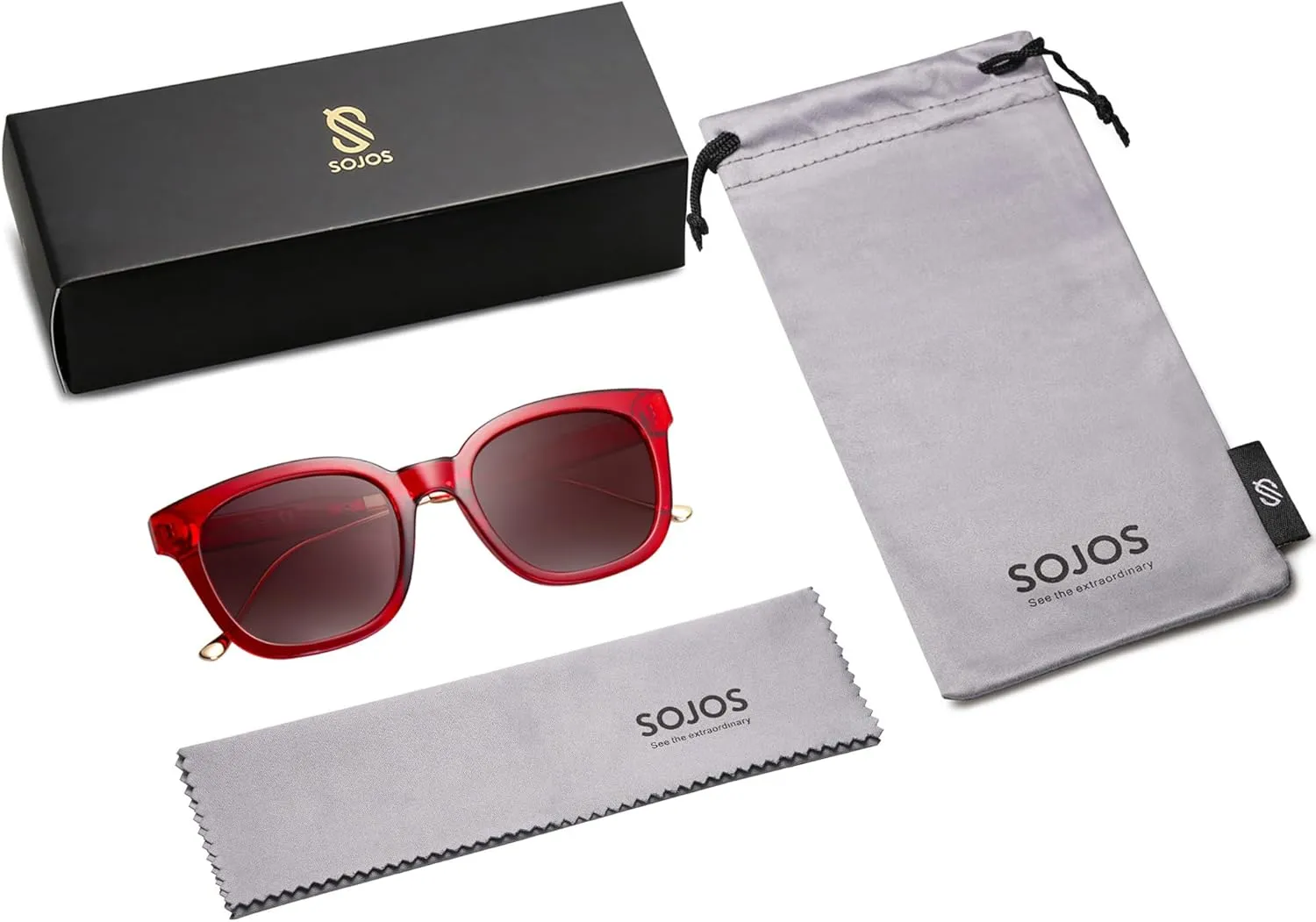 SOJOS Classic Square Polarized Sunglasses Womens Mens Retro Trendy UV400 Sunnies SJ2050