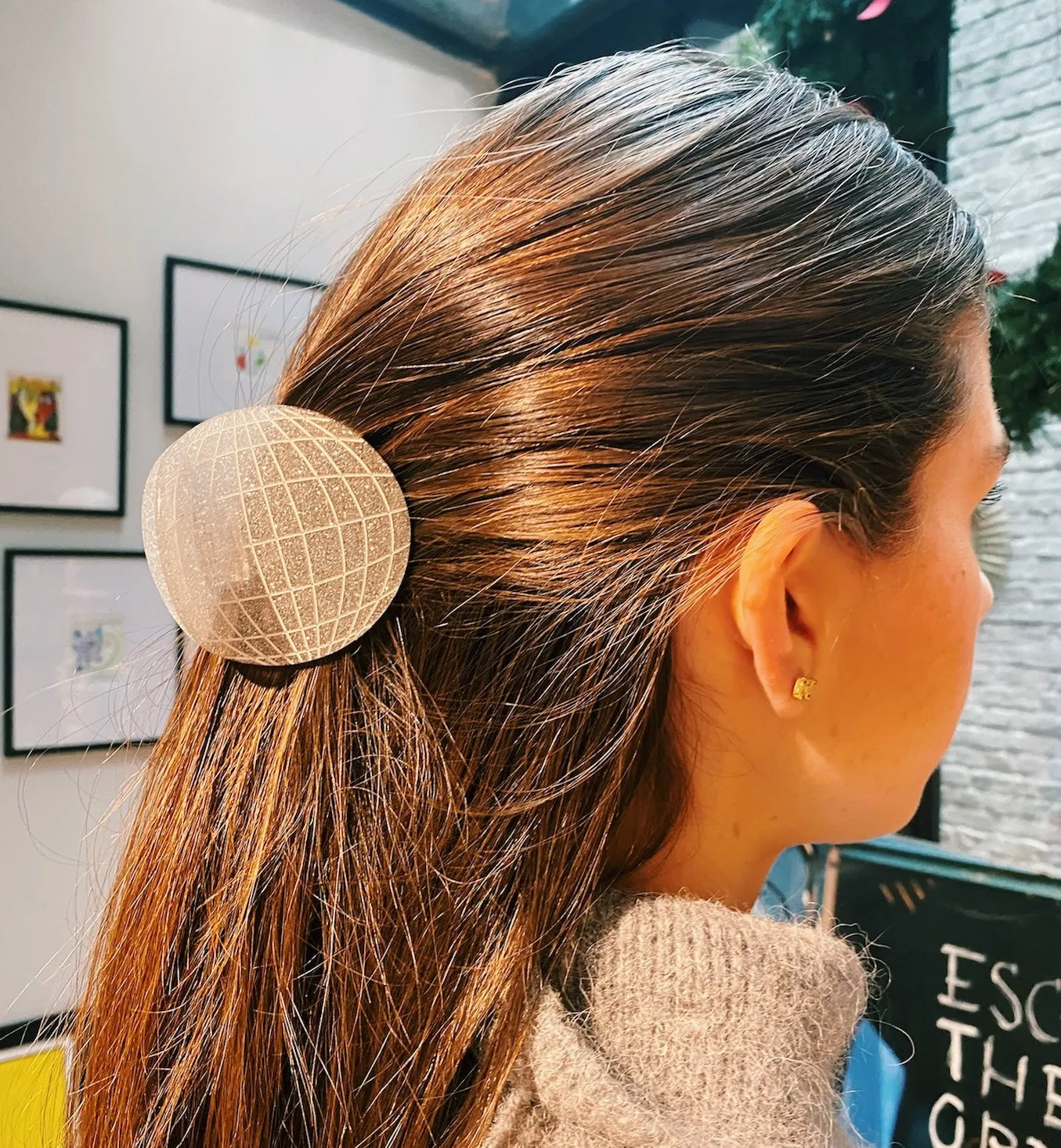 Solar Eclipse Disco Ball Hair Clip