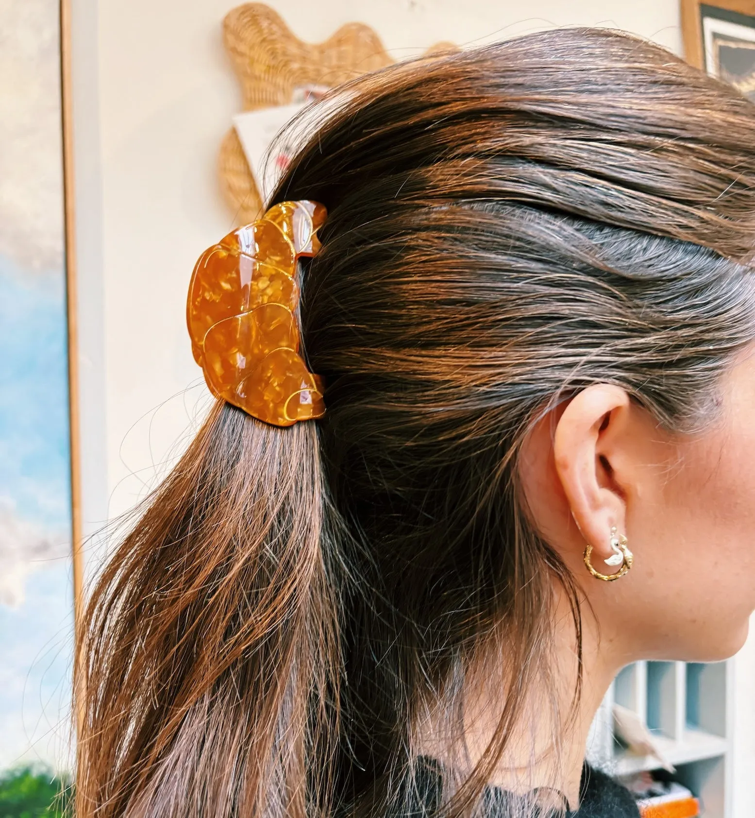 Solar Eclipse French Croissant Hair Clip