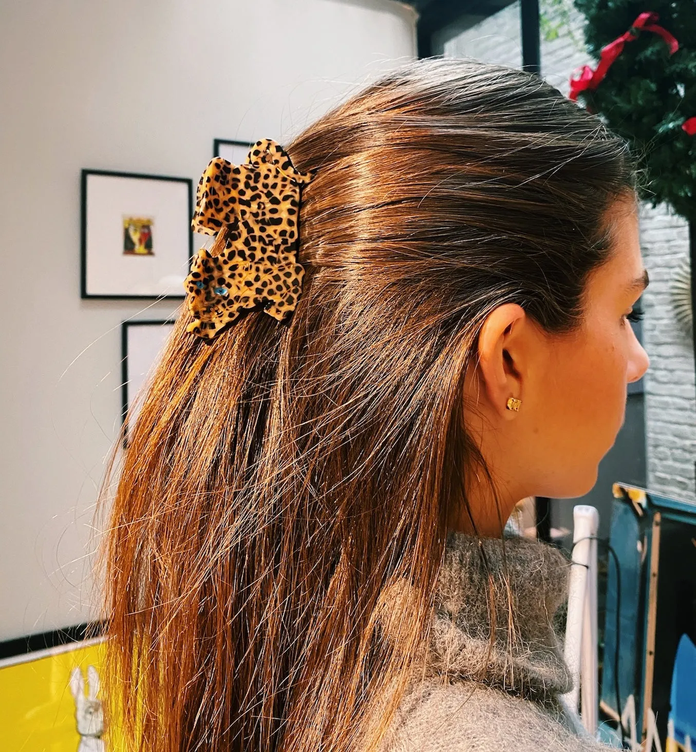 Solar Eclipse Leopard Hair Clip
