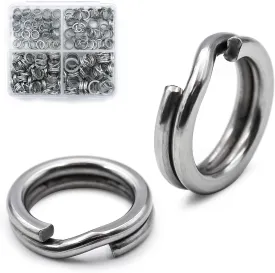 Split Rings Fishing 200Pcs Stainless Steel Heavy Duty Split Ring Pliers Saltwater Treble Hooks Terminal Tackle Connector