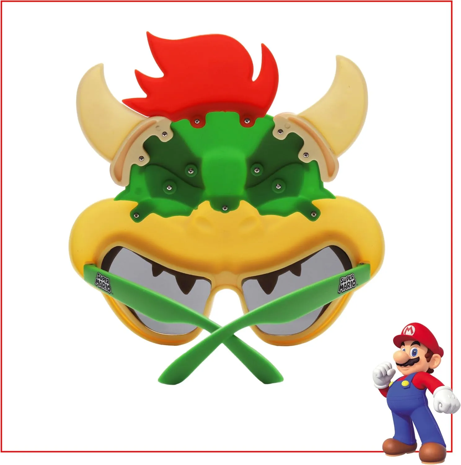 Sun-Staches Bowser Sunglasses | Officially Licensed Nintendo Costume Accessory for Super Mario Fans | UV 400 | One Size Fits Most
